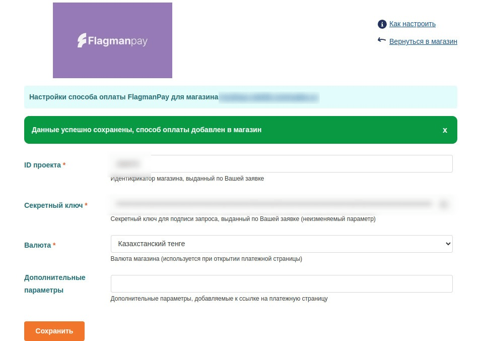 FlagmanPay settings